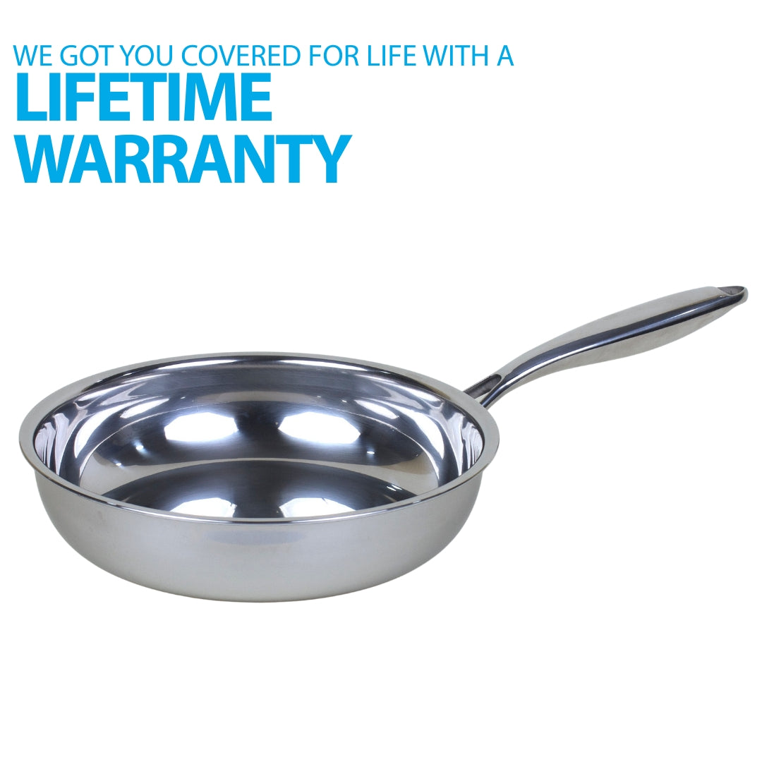 26 cm Stainless Steel Frying Pan + Cover
