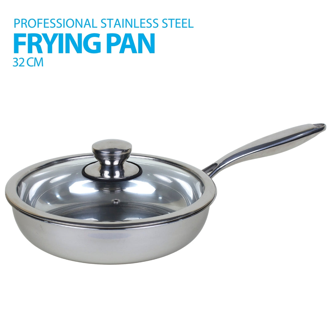 32 cm Stainless Steel Frying Pan + Cover