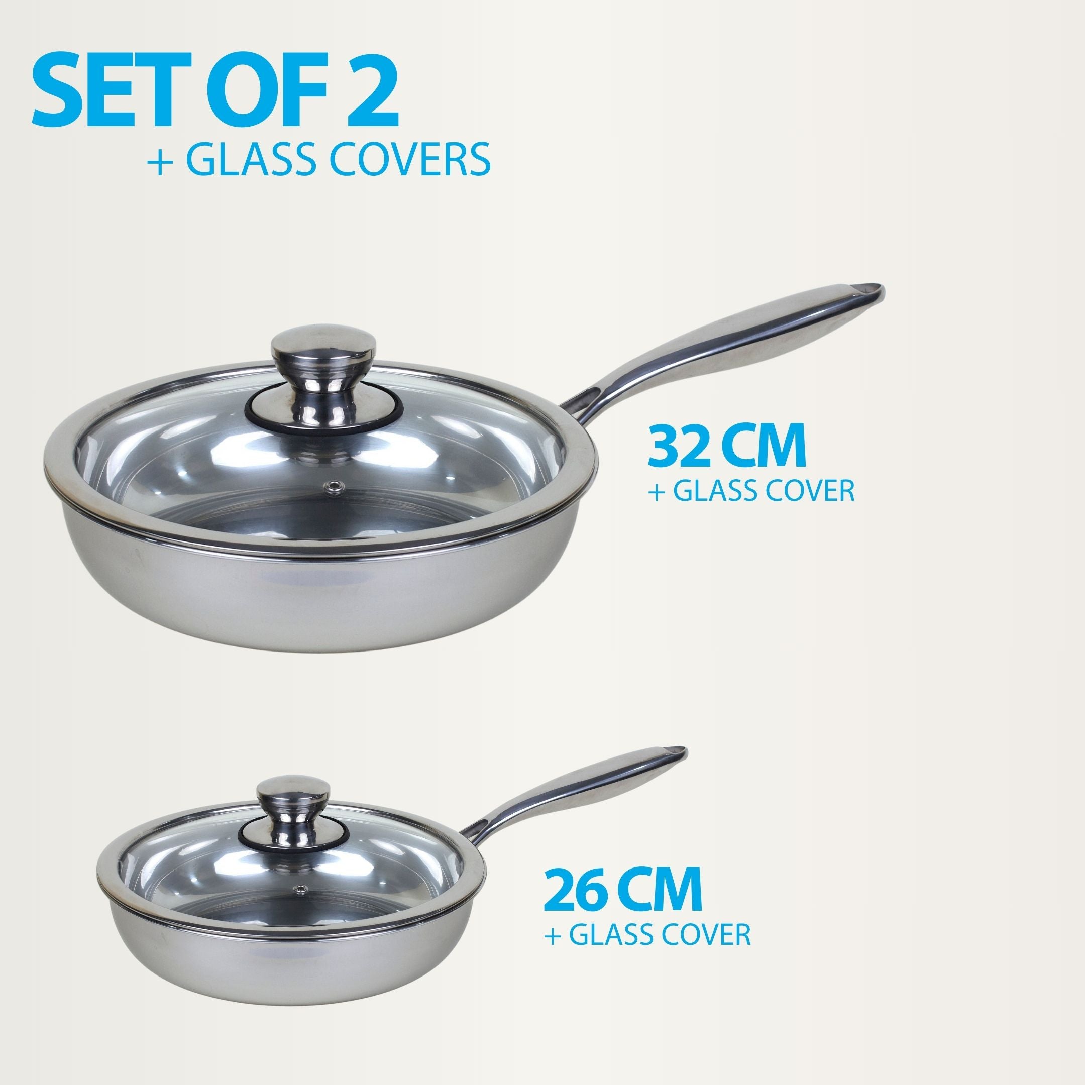 4 PCS Stainless Steel Frying Pan