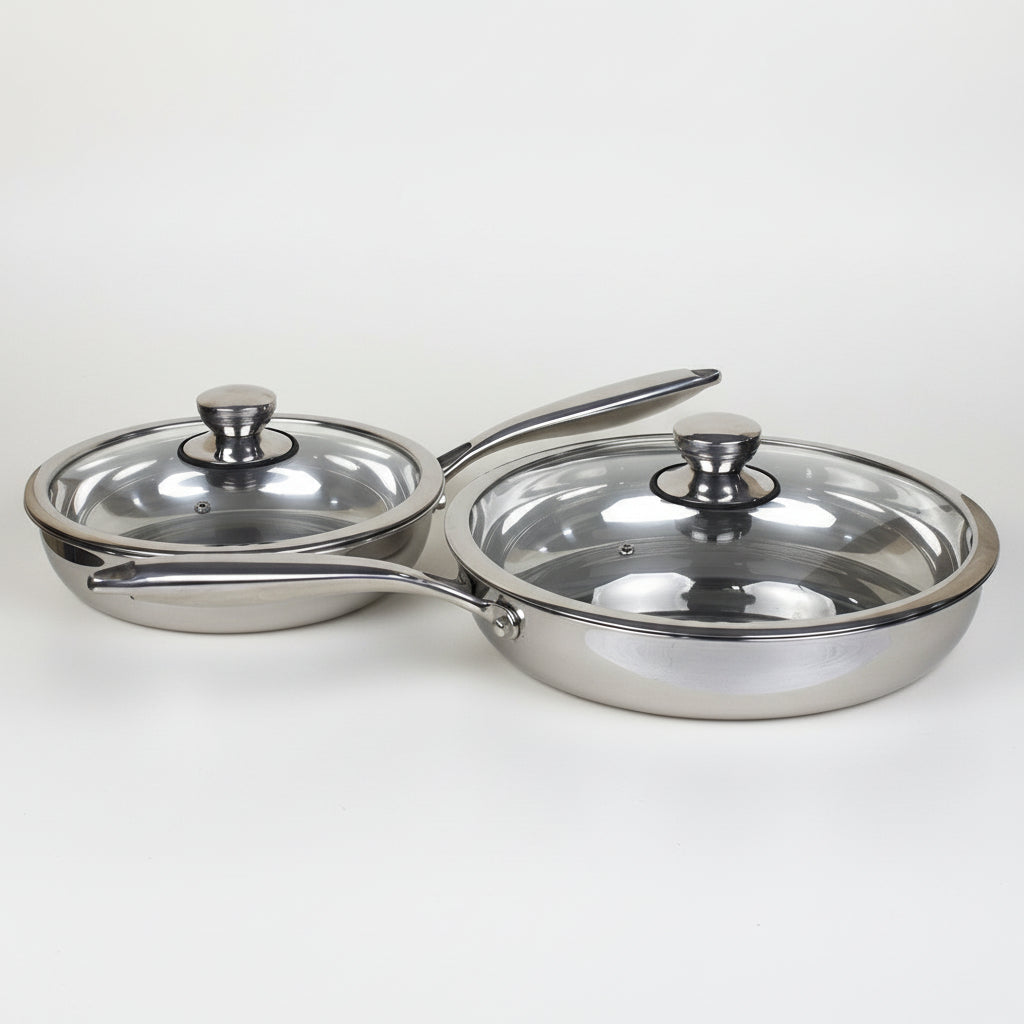 4 PCS Stainless Steel Frying Pan