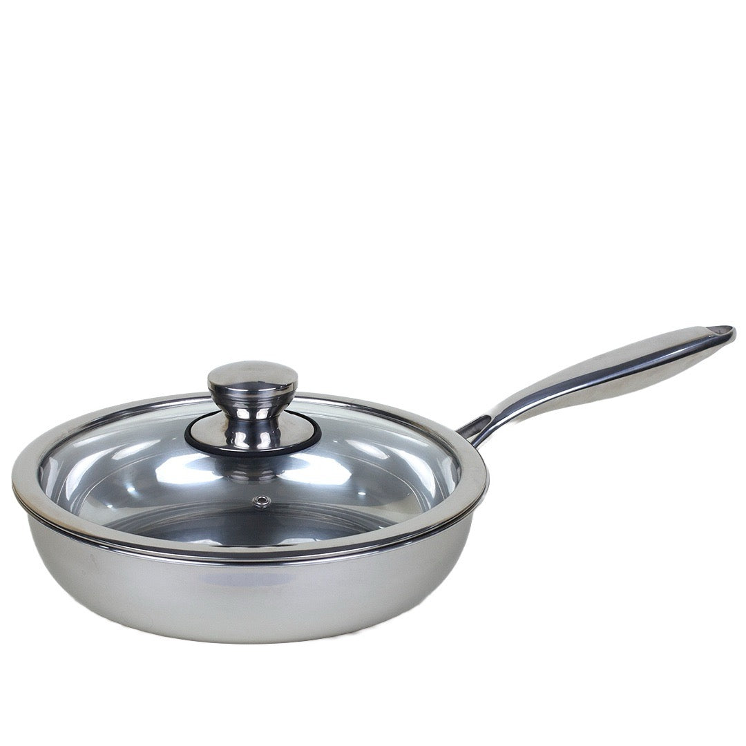 26 cm Stainless Steel Frying Pan + Cover