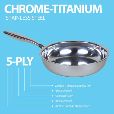 26 cm Stainless Steel Frying Pan + Cover