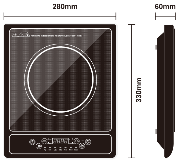 Induction Plate Dimensions  | Kitchen Kollection Lebanon