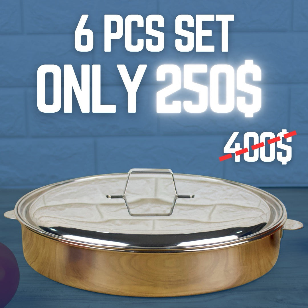 6 PCS Roasting Pans Set