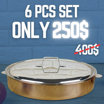 6 PCS Roasting Pans Set